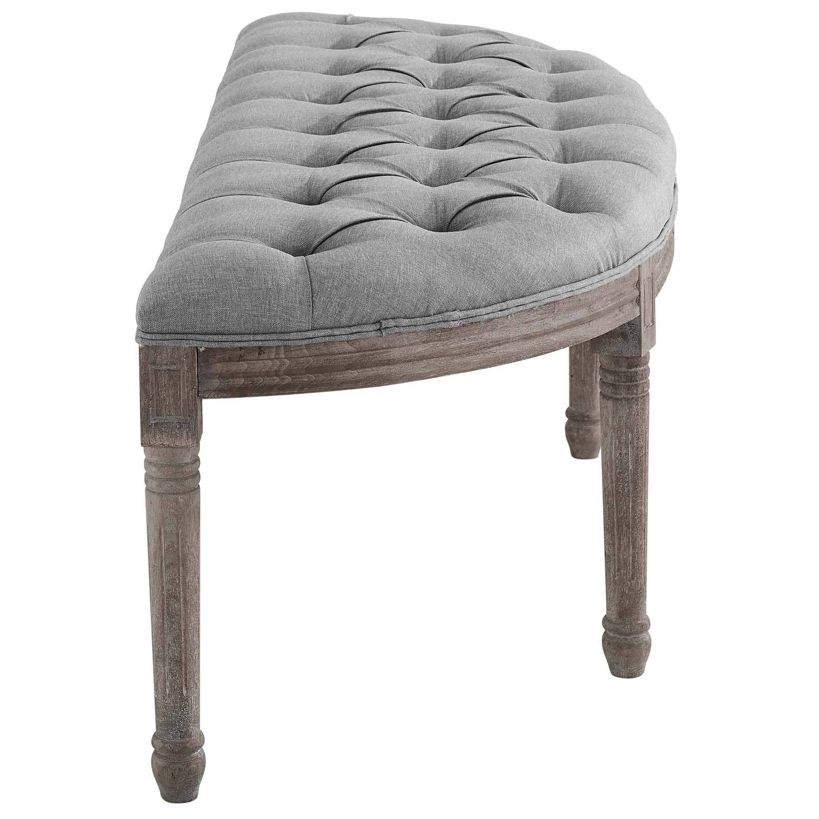 Modway - Wholesale Bench - Esteem Vintage French Upholstered Fabric Semi-Circle Bench3