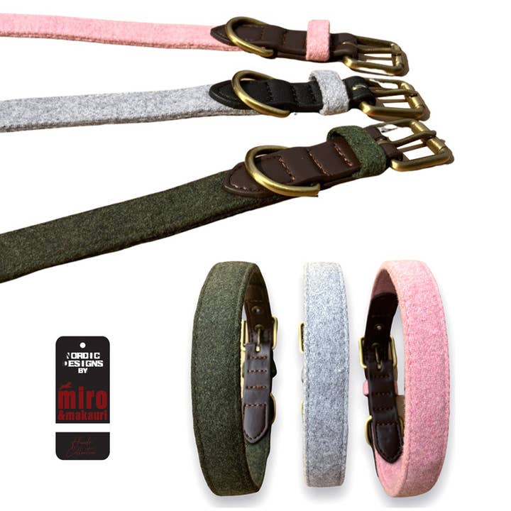 Miro & Makauri 'Nordic Designs' "Wool Felt Dog Collars" for wholesale by Miro & Makauri