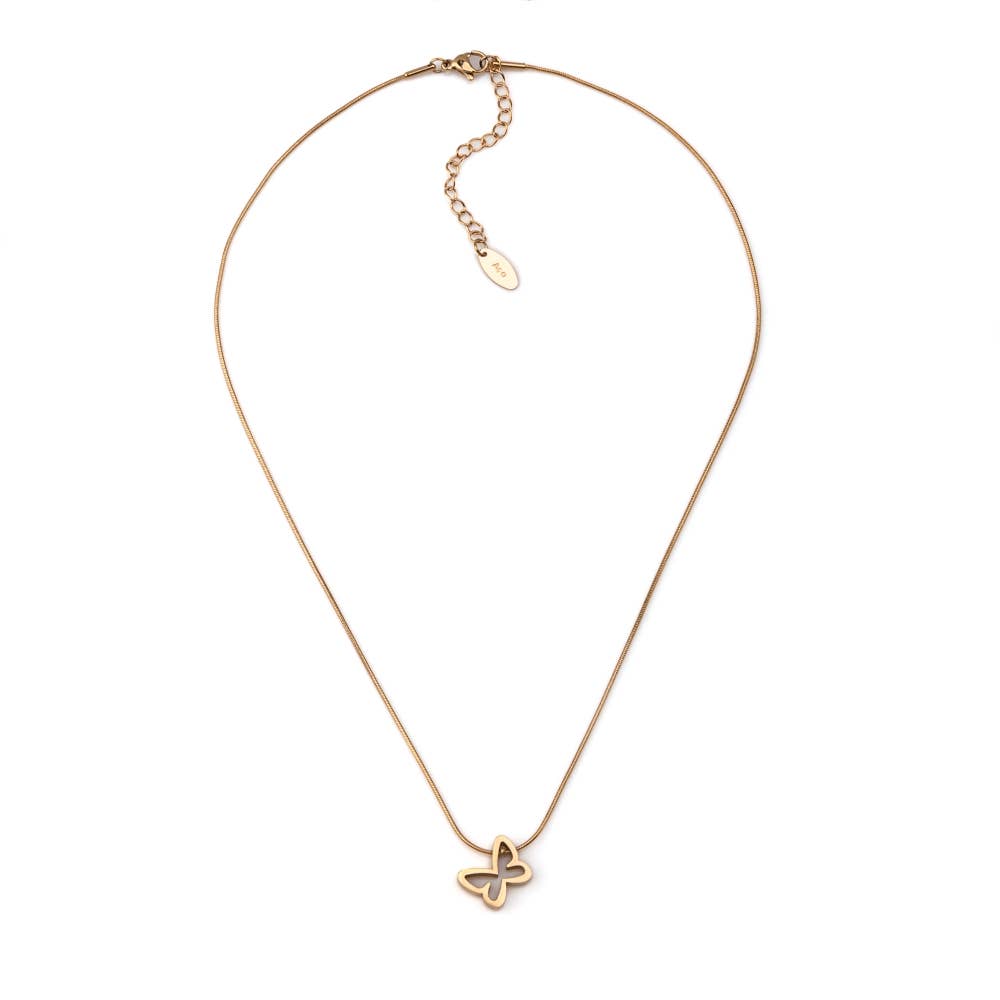 Shebiju - Wholesale Link & Chain Necklace - Butterfly Steel Necklace GKN22100201