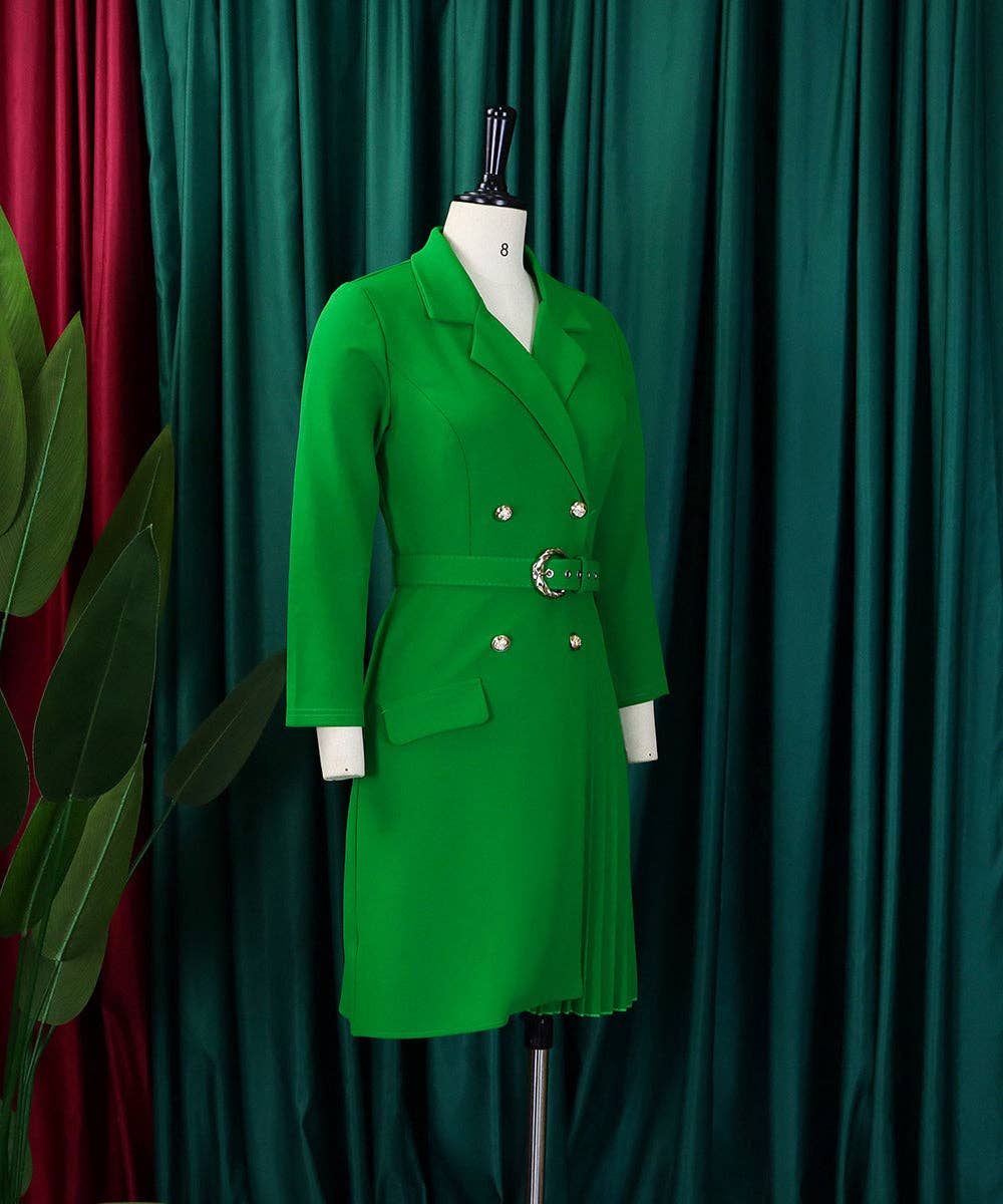 Aria Romance - Wholesale Dress - Women's - Pleated Patchwork Blazer Dress2