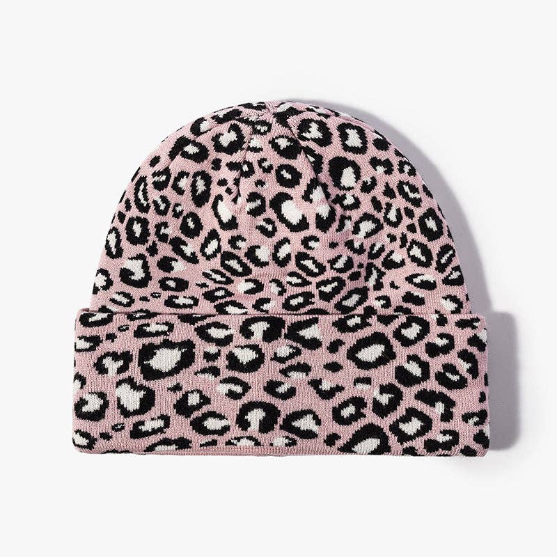 Dipped Shop – Engroshandel Beanie - Dame – Leopardprint Udendørs strikket hue DPKB02010