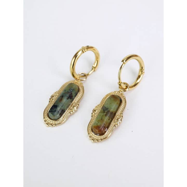 Victoria Moda - Wholesale Dangle Earrings - Natural Stone Stainless Steel Earrings3