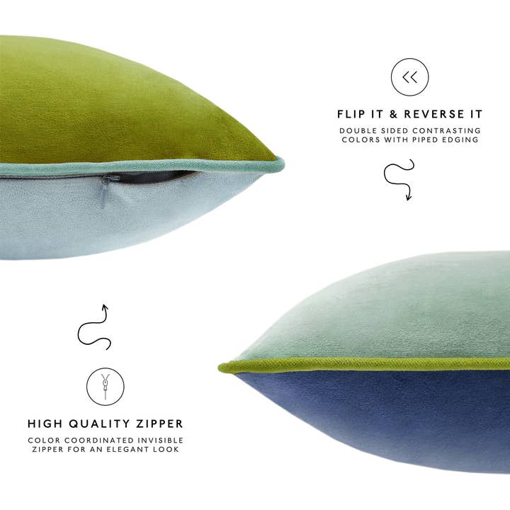 Monday Moose - Wholesale Throw/Decorative Pillow - Monteverde Pillow Covers (4-Pack) - Green/Blue4