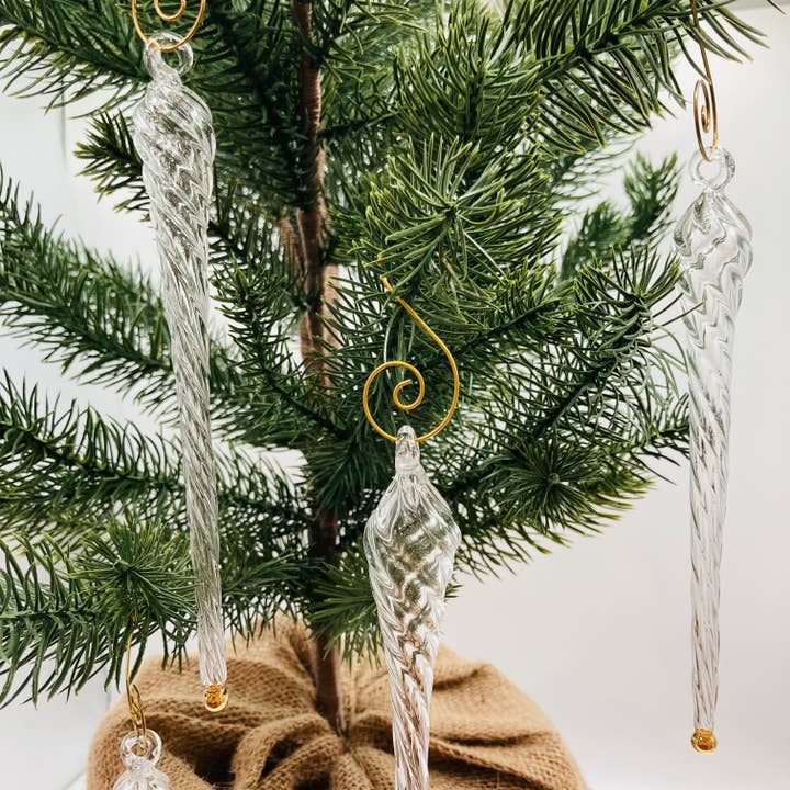 Dandarah - Wholesale Ornament Set - Blown Glass Icicle Ornament - Set of 2
