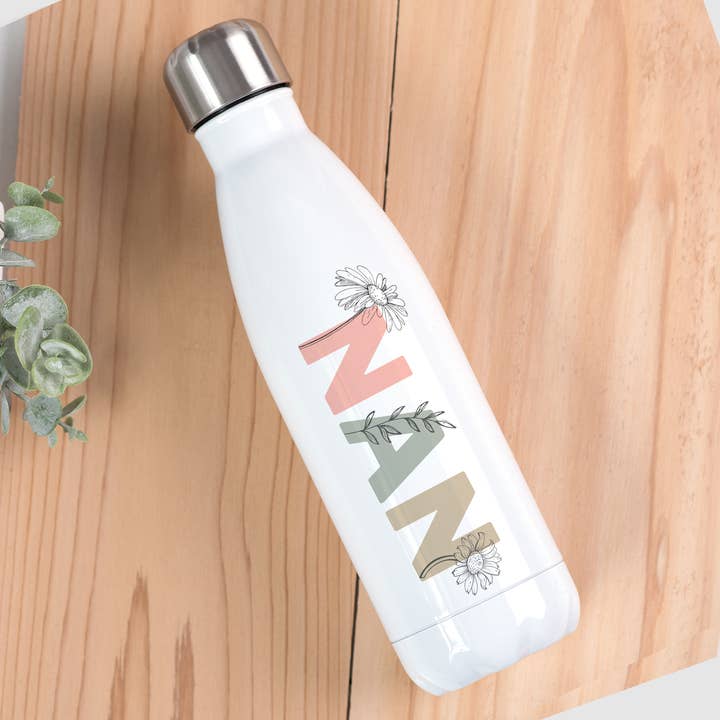 Floral Nan Drinks Bottle for wholesale by DoodlecardsBoutique