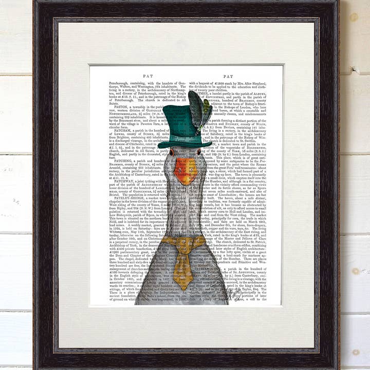 Goose in Green Hat, Book Print / Art Print / Wall Art for wholesale by FabFunky Ltd