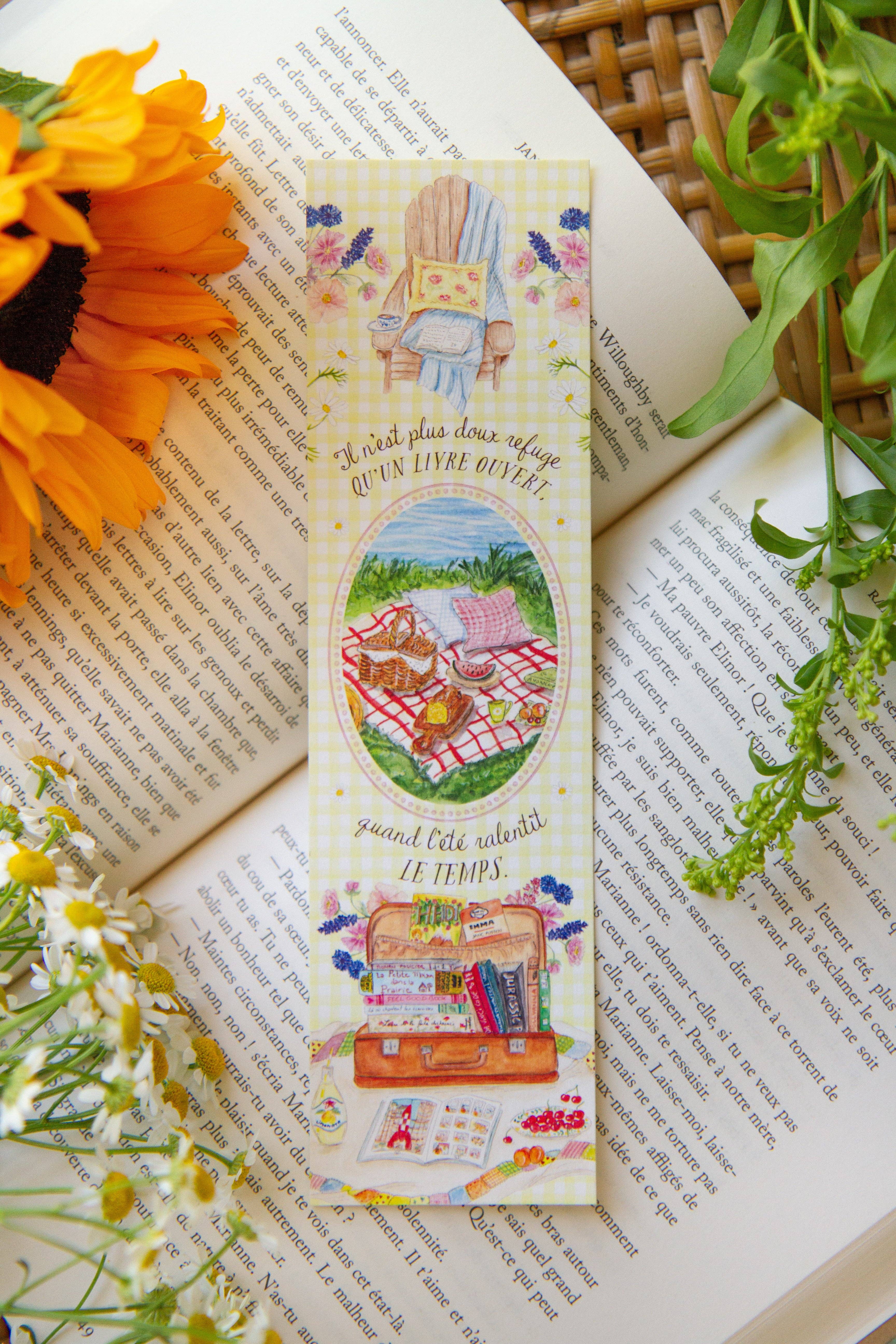 CAROFROMWOODLAND - Venta al por mayor Conjunto de papelería y tarjetas - Juego de 3 marcapáginas ilustrados de verano2