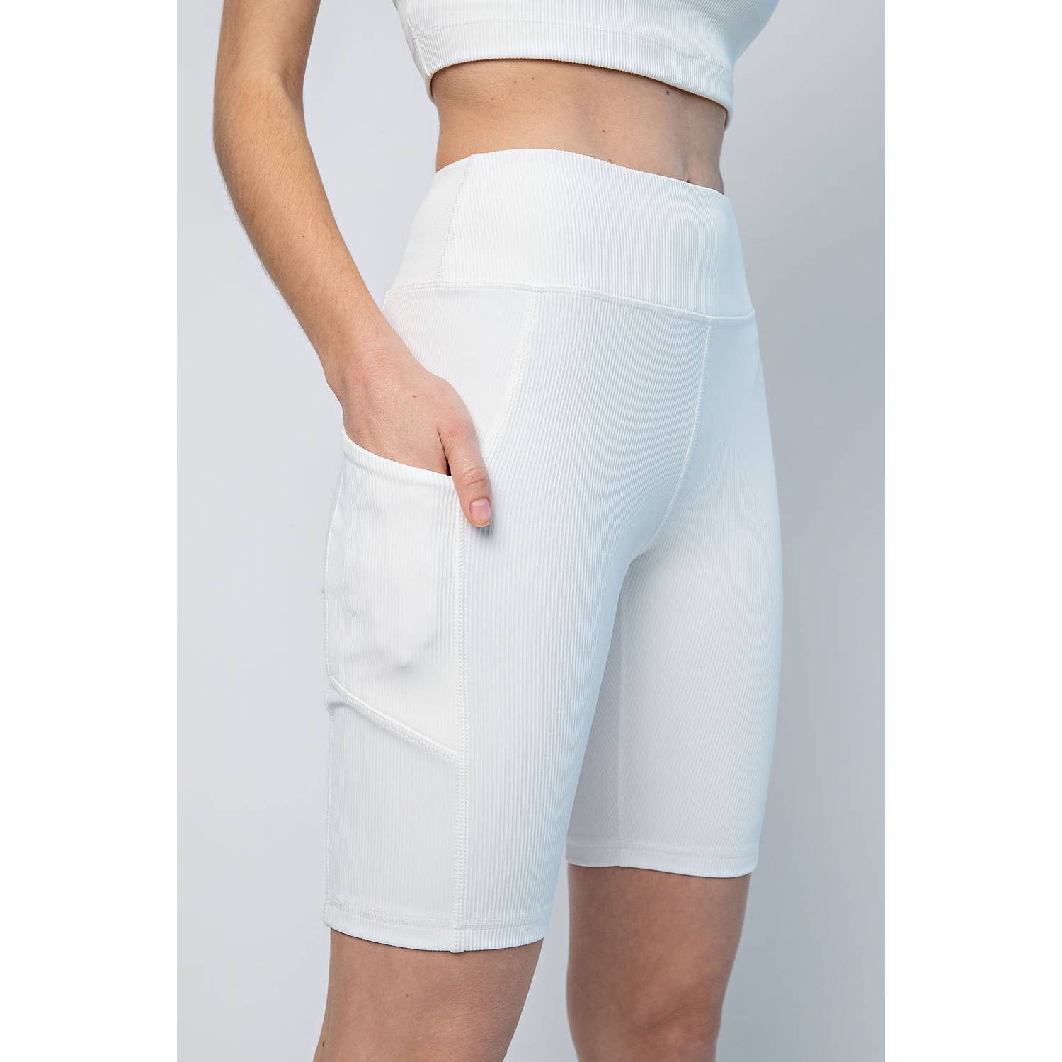 Rae Mode - Wholesale Athletic Shorts - Women's - NYLON RIB BIKER PANTS WITH SIDE POCKETS14