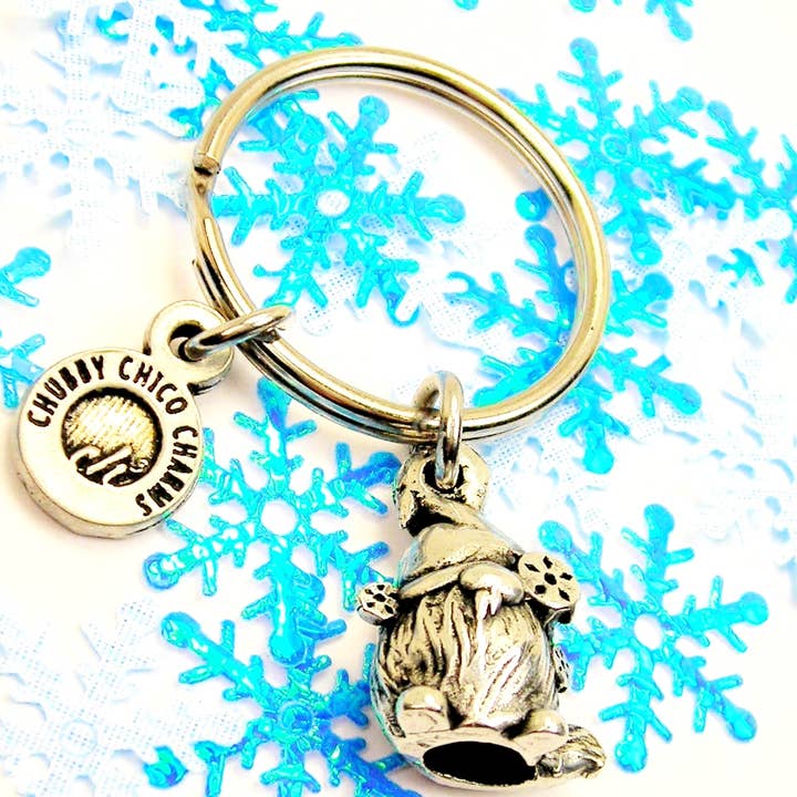 Chubby Chico Charms - Vente Porte-clés – femme - Porte-clés Gnome Flocon de neige d'hiver avec nez qui coule