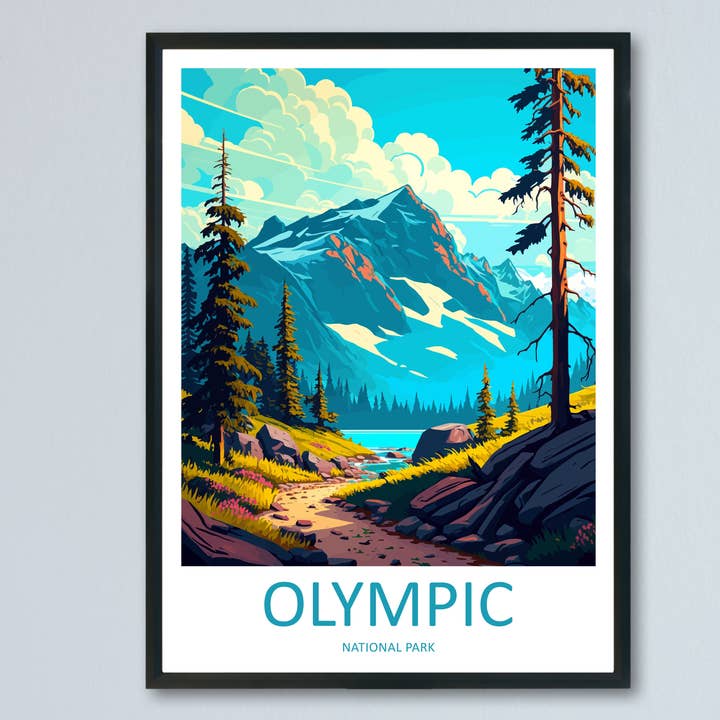 Olympic National Park USA Travel Poster for wholesale by TravelzonaArt