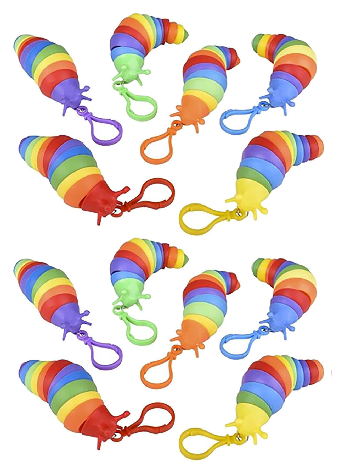 Curious Minds Toys - Wholesale Fidget Toy - Kids - 1 Small Fidget Slug on Clip Articulated Jointed Moving Slug2