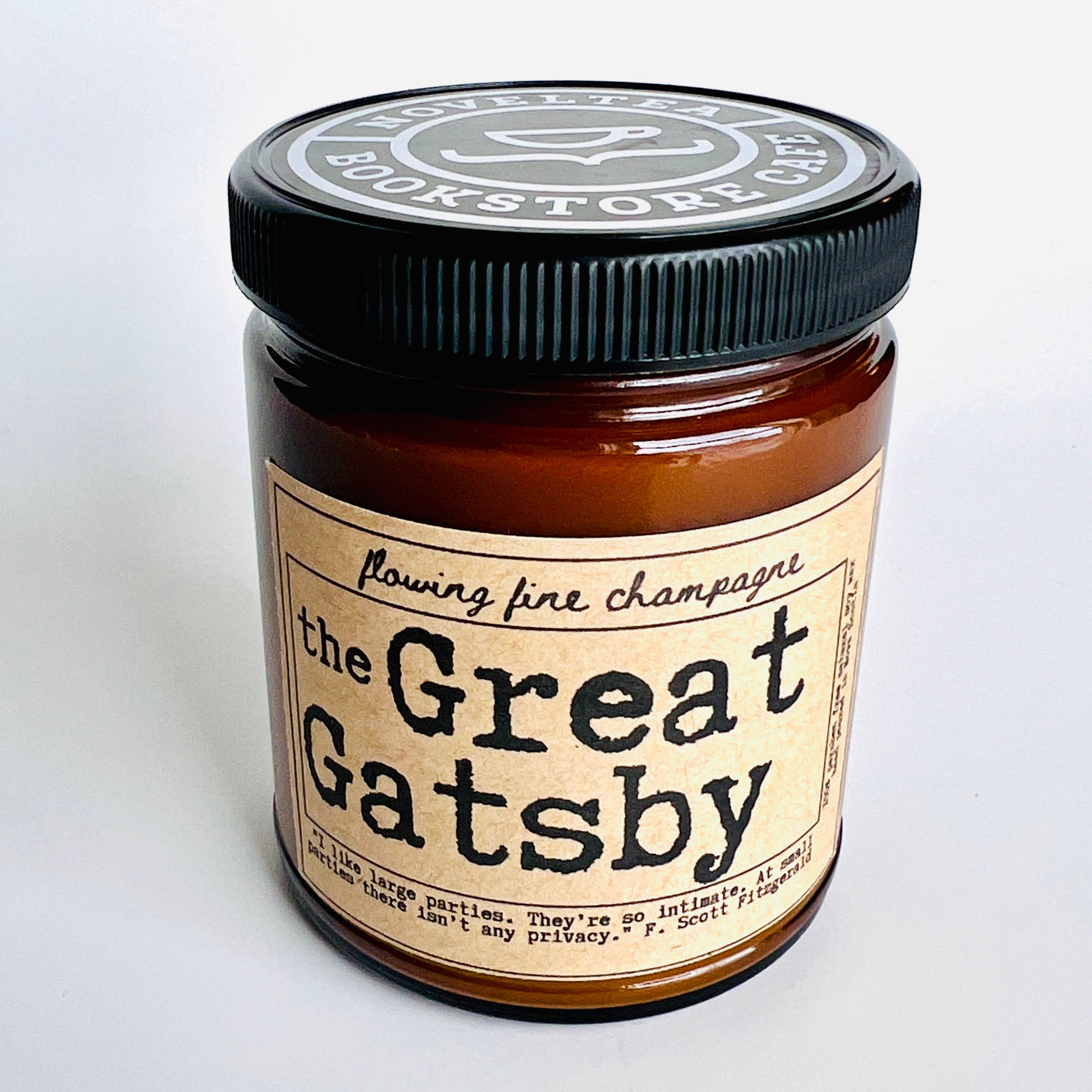 NovelTea Bookstore & Gifts - Wholesale Jar/Filled Candle - The Great Gatsby - Champagne Scented Candle7