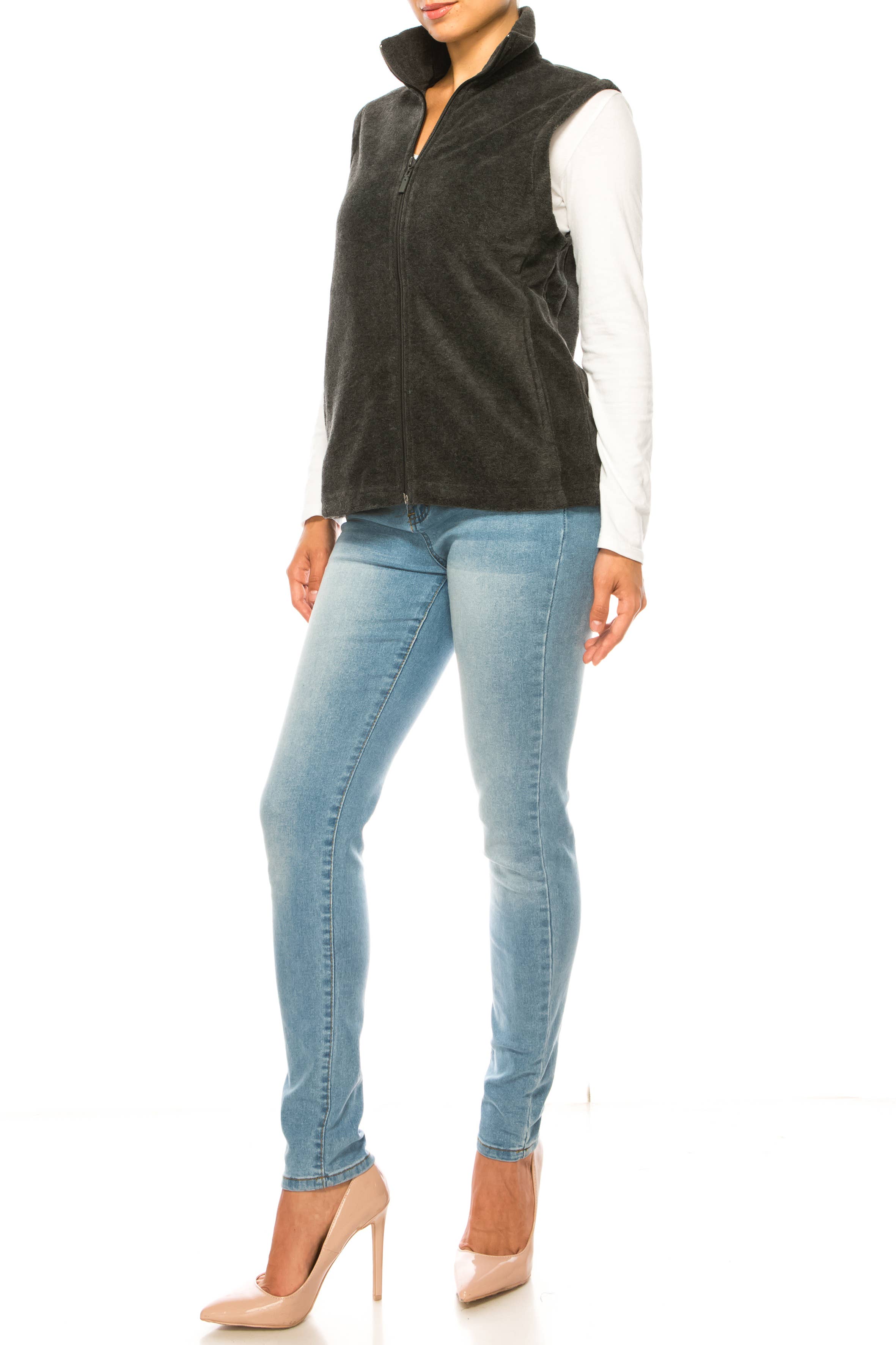 MOA COLLECTION - Wholesale Outerwear Vest - Women's - Women's Lightweight Polar Fleece Vest5