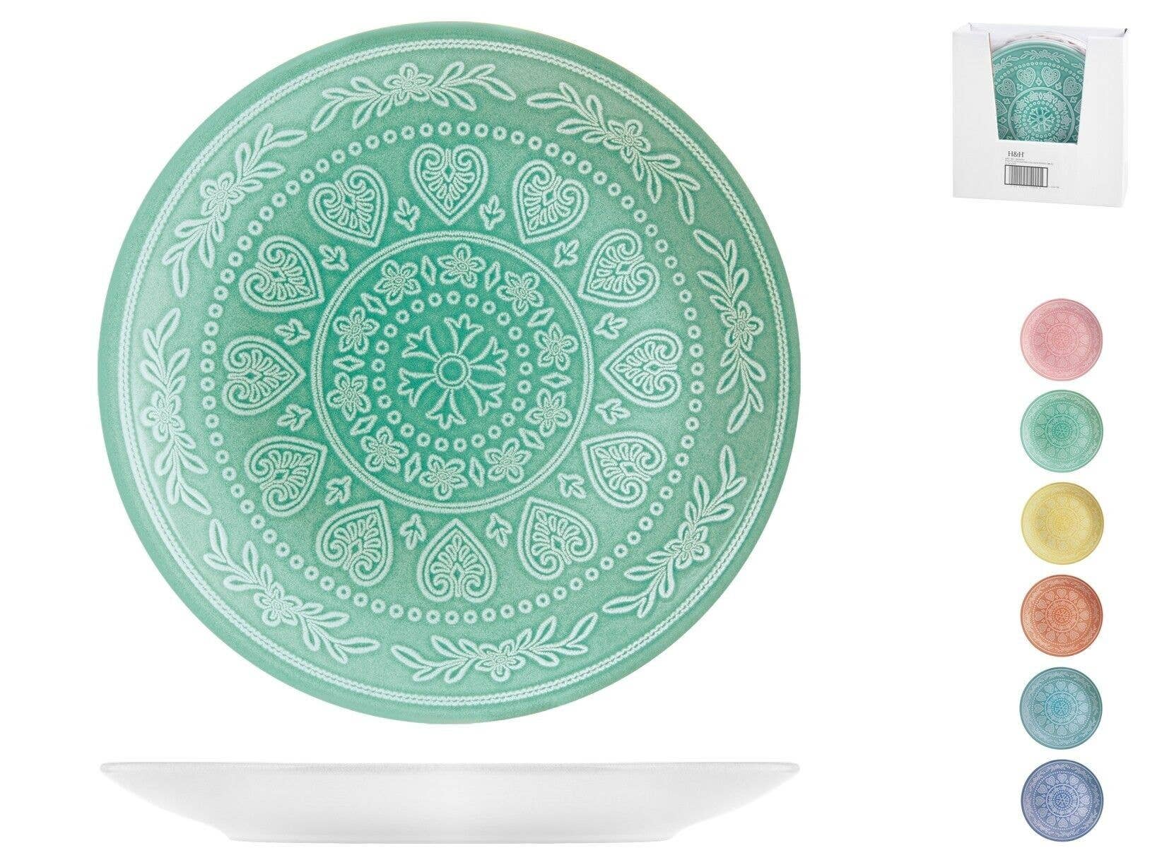 H&H - Wholesale Dinner Plate - Karma Flat Plate in Pastel Tone Stoneware 27 cm0
