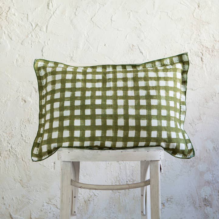 Gingham Green Kussen 45x65 voor wholesale door Mahe Homeware