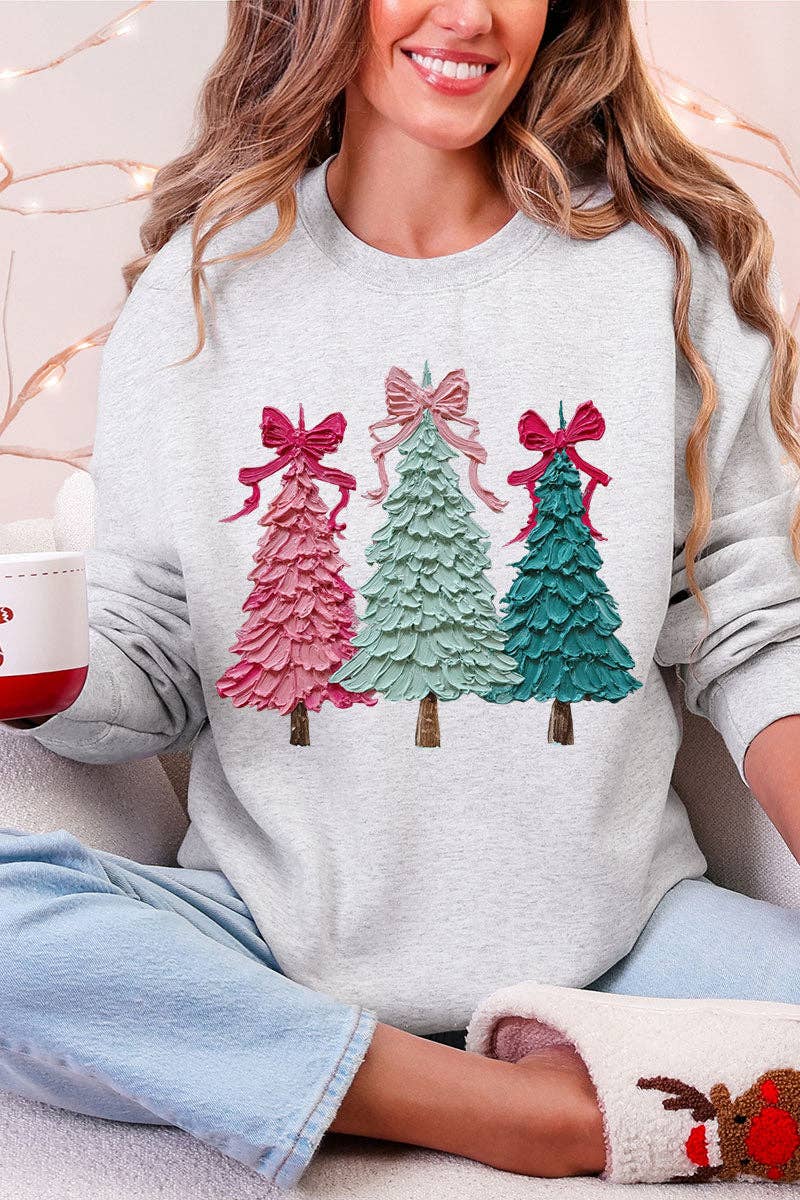 Wholesale Accessory Market - Wholesale Graphic Sweatshirt - Women's - The Painted Trio Trees Heavy Blend Crew Sweatshirt0