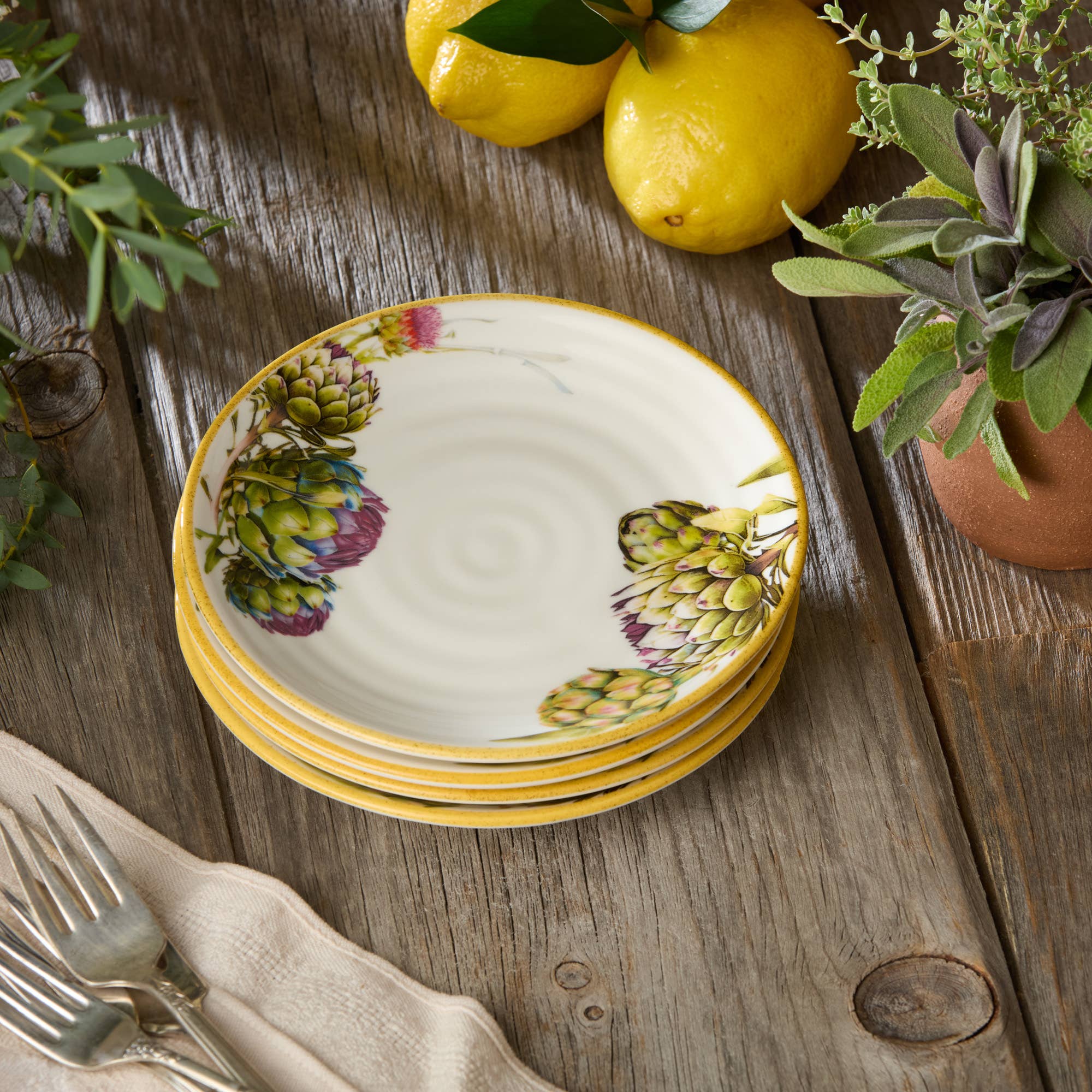 Certified International - Wholesale Appetizer Serveware - Verdura Canape Plates 6in3