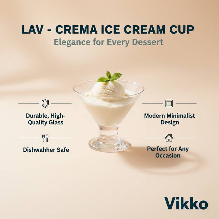 Kadra Kitchenware - Vente Verres à cocktail/alcool - Coupe à crème glacée Lav - Crema3