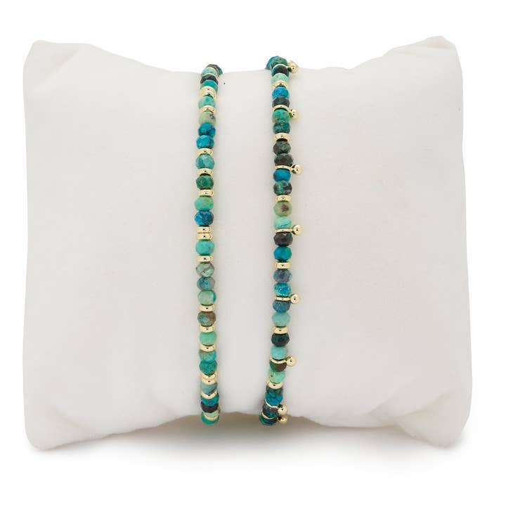 Serenity Azurite Bracelet Stack for wholesale by Boho Betty