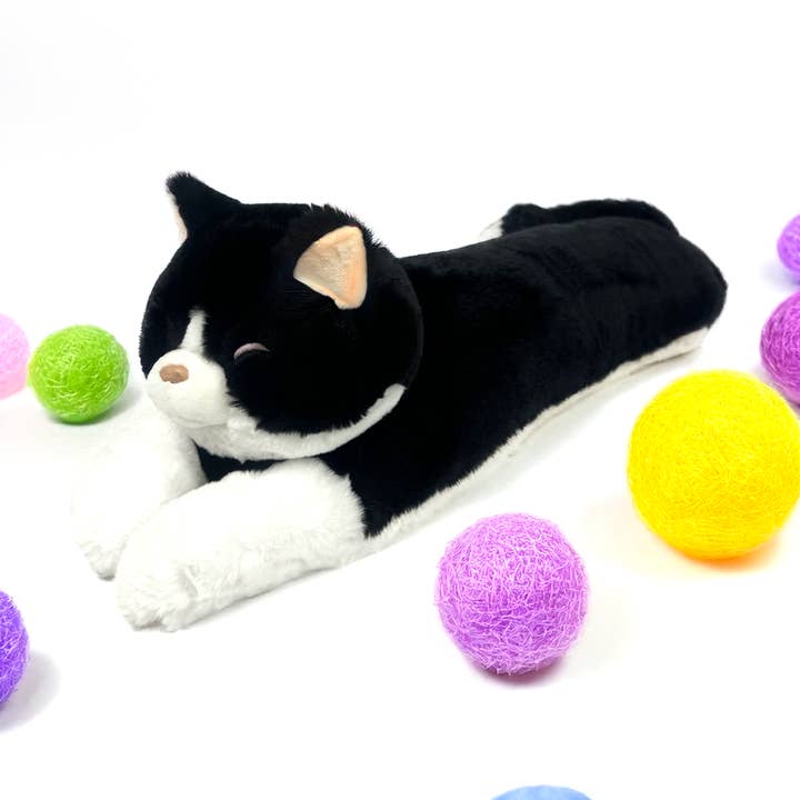 Tuxedo Cat Plush Sleeping Pillow (45" / 115 cm) Furry Gift for wholesale by FLUFFERY