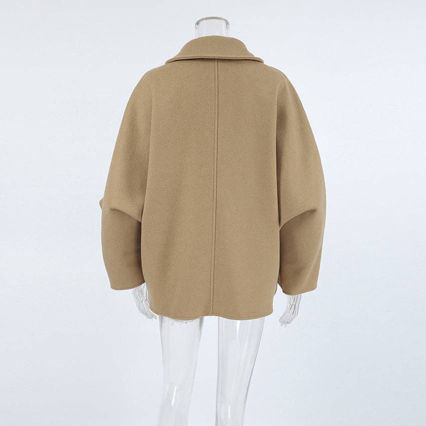 Marayn – wholesale Cardigan – Women’s – Autumn Chic Brown Wool Batwing Cardigan3