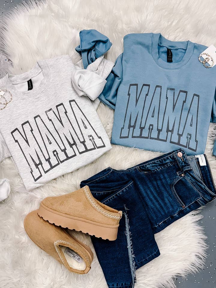 MAMA Outline Sweatshirt - Multiple Colors for wholesale by Emerlie Love