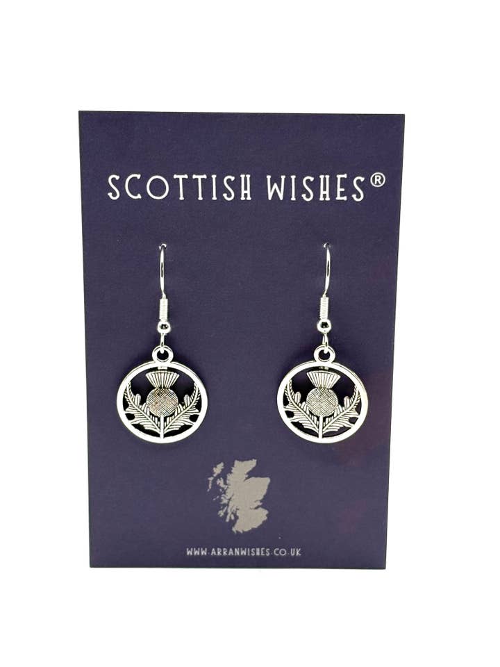 Schottische Distel-Ohrringe für den Großhandel von Arran Wishes