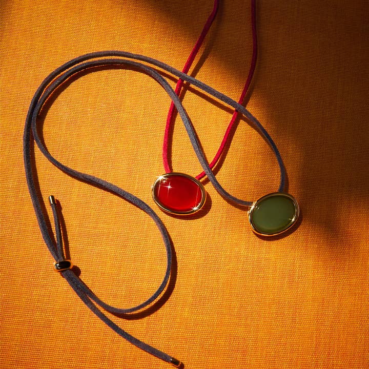 Luv AJ - Wholesale Pendant/Charm Necklace - Sunset Stone Cord Necklace- Red6