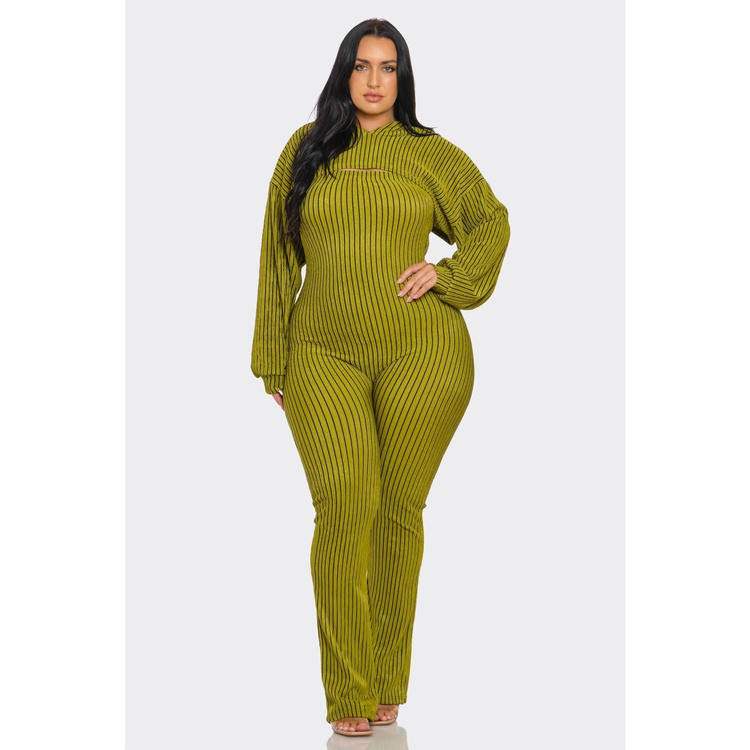 DORCAS - Wholesale Jumpsuit - Women's - Plus Size 2 Piece Strapless Jumpsuit Hoodie15