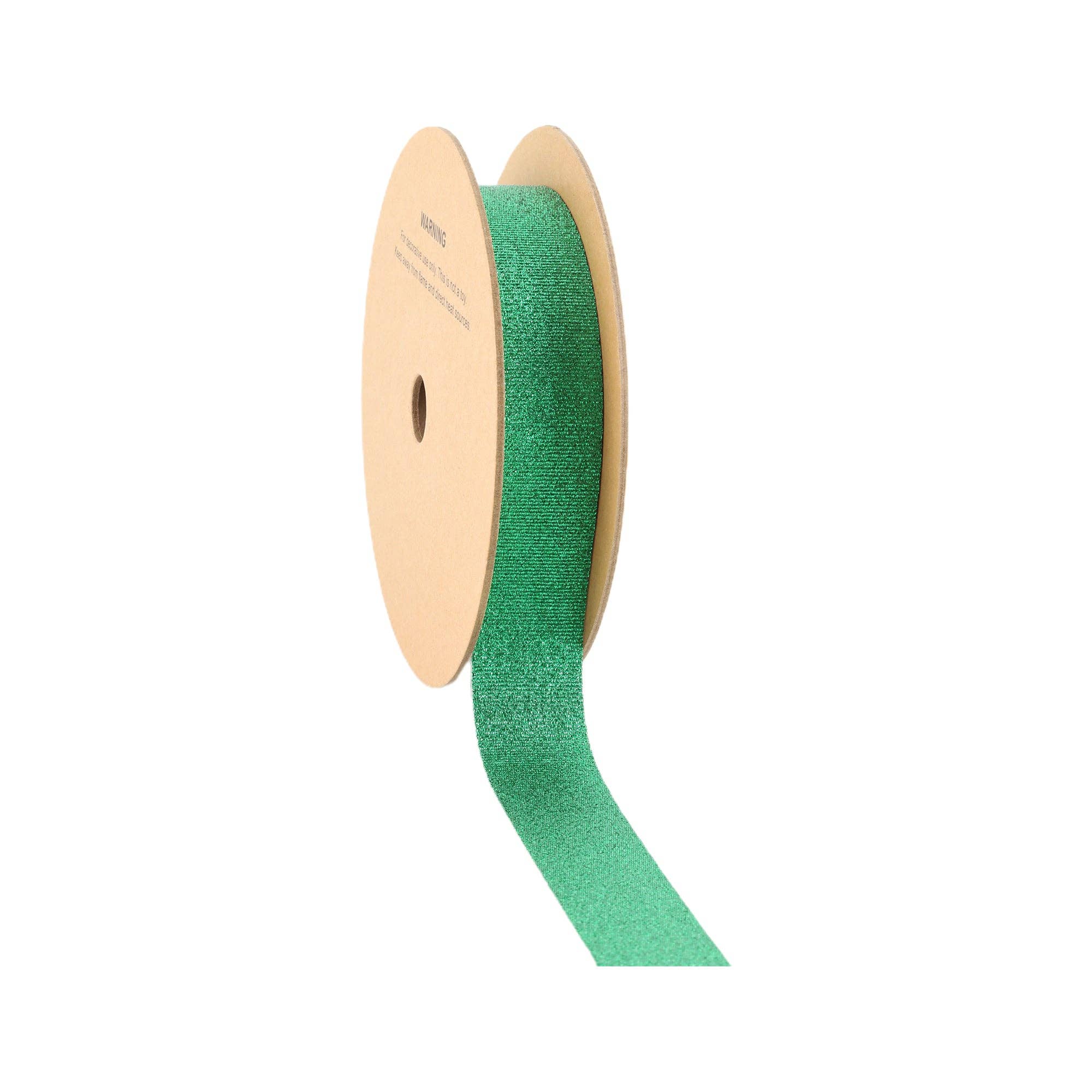 LA Ribbons Wholesale - Vente Ruban – emballage cadeau - Ruban Gros-grain Métallisé 1" | Vert | Rouleau de 25yd0