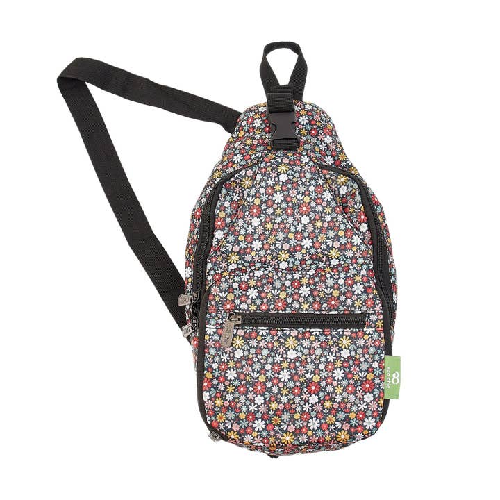 Black Eco Chic Lightweight Foldable Crossbody Bag Ditsy for wholesale on Faire