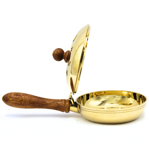 Green Tree – Großhandel Räucherstäbchenhalter – Räuchergefäß und Zange aus Messing (10 cm)1