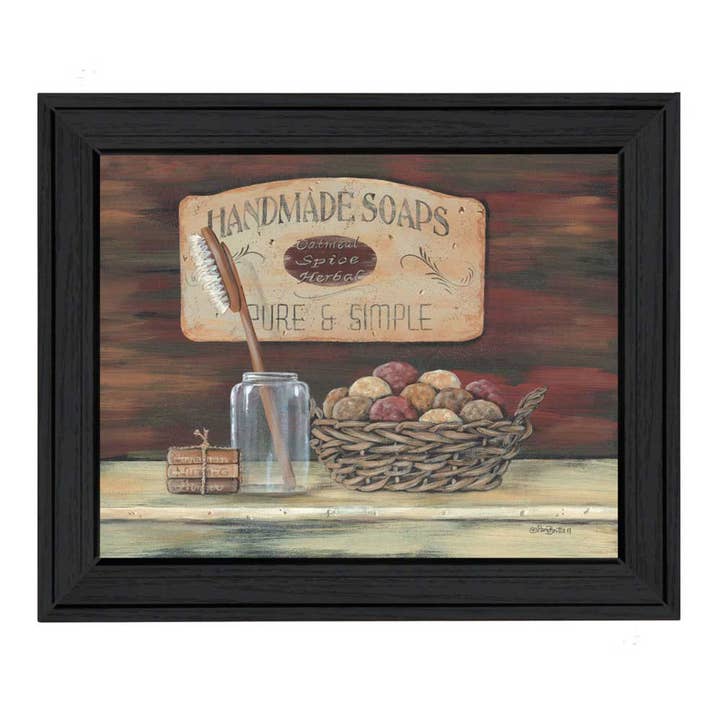 "Handmade Soaps" By Pam Britton, Framed Poster, Black Frame for wholesale by Trendy Decor 4U