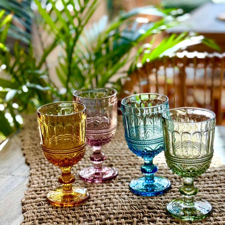 Multi Assorted Drinking Glass 10 oz, Set of 4 for wholesale on Faire