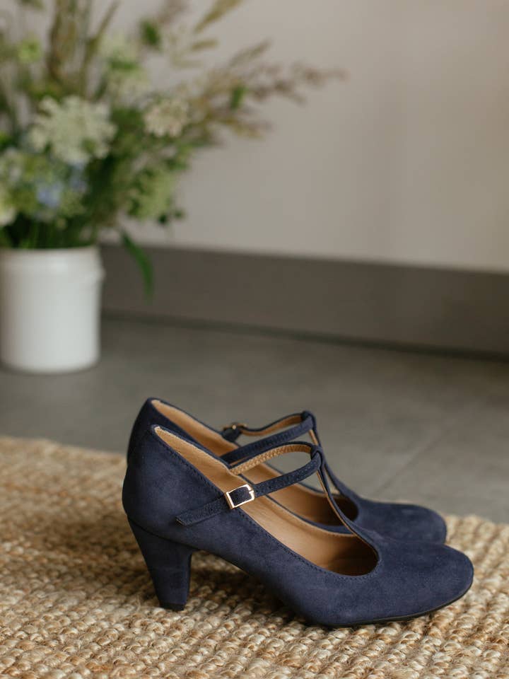 MIUMMASH DAMIAN TOMZIK - Wholesale Low Heels - Women's - Handmade Suede heels (5.5 cm) - Astrid -Navy Blue 35-42 1