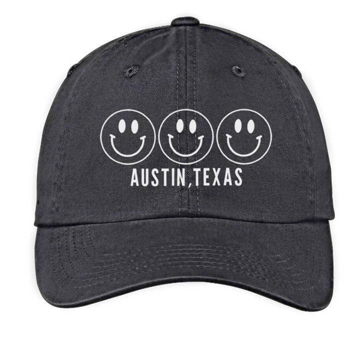 Smile Austin Texas Baseball Cap for wholesale by Frankie Jean