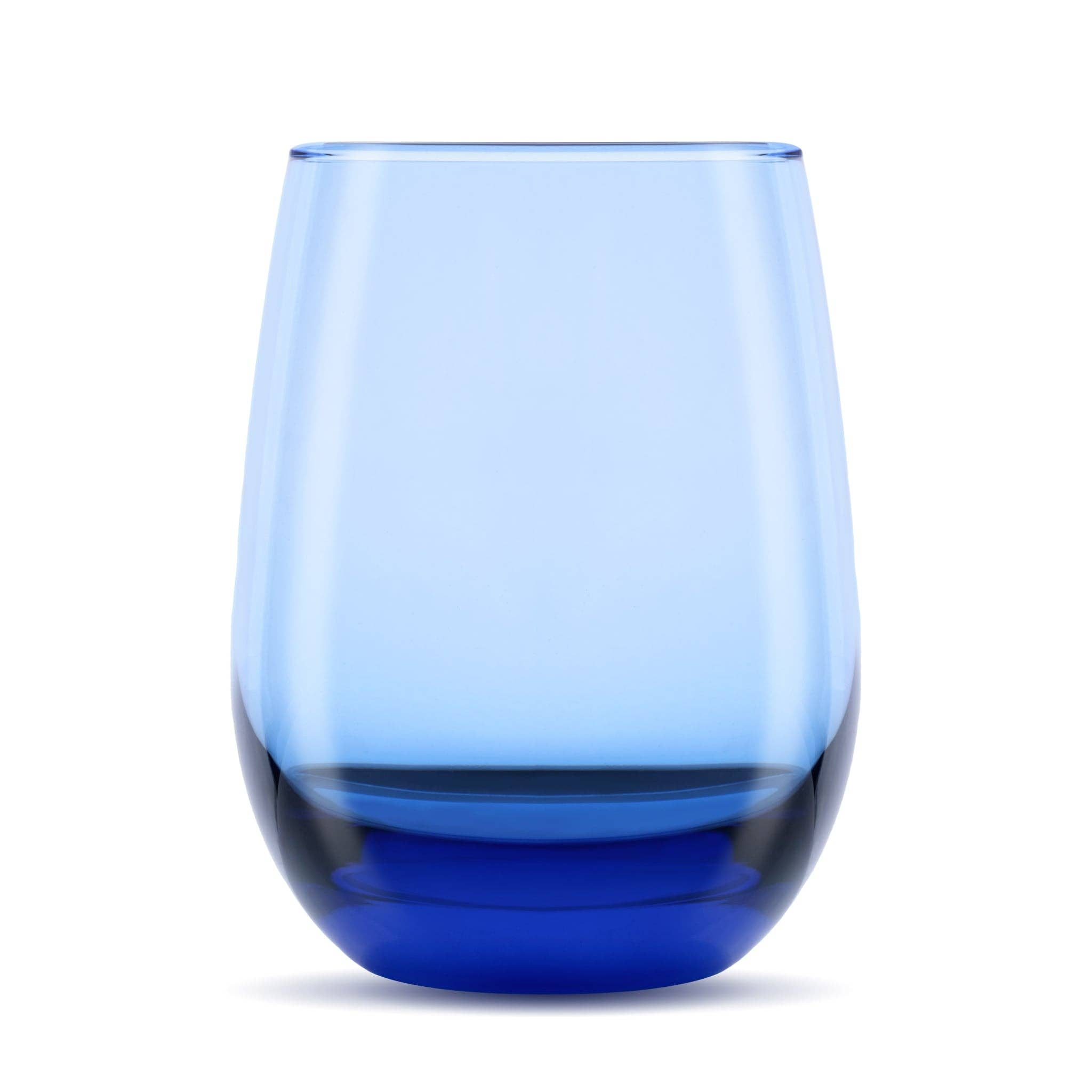 Libbey - Wholesale Wine Glass - Libbey Classic Blue All Purpose Stemless Wine Glasses, 15.25 ounce, Set of 63