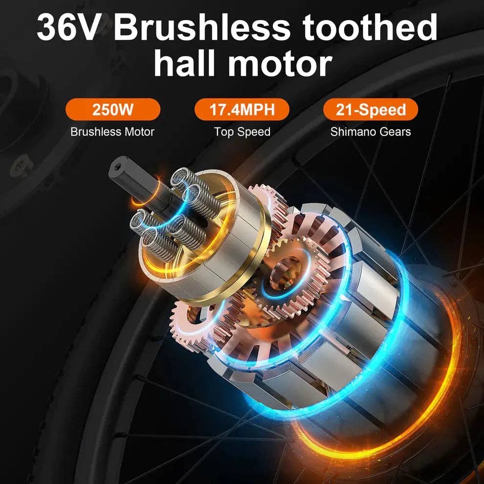 Promounts - Wholesale Bike/Scooter - Kids - Goldoro Electric Bike 26" X7 Aluminum Alloy Mountain Bike, 350W/36V, MAX 17.4 MPH, 21 speed (EB26X7-WT)1