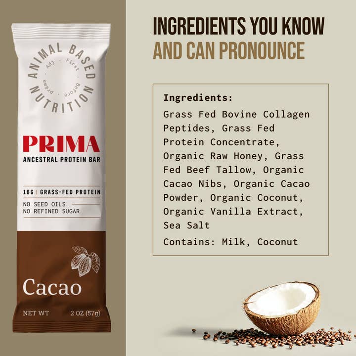 PRIMA - Wholesale Snack Bar - Ancestral Protein Bar - Cacao6