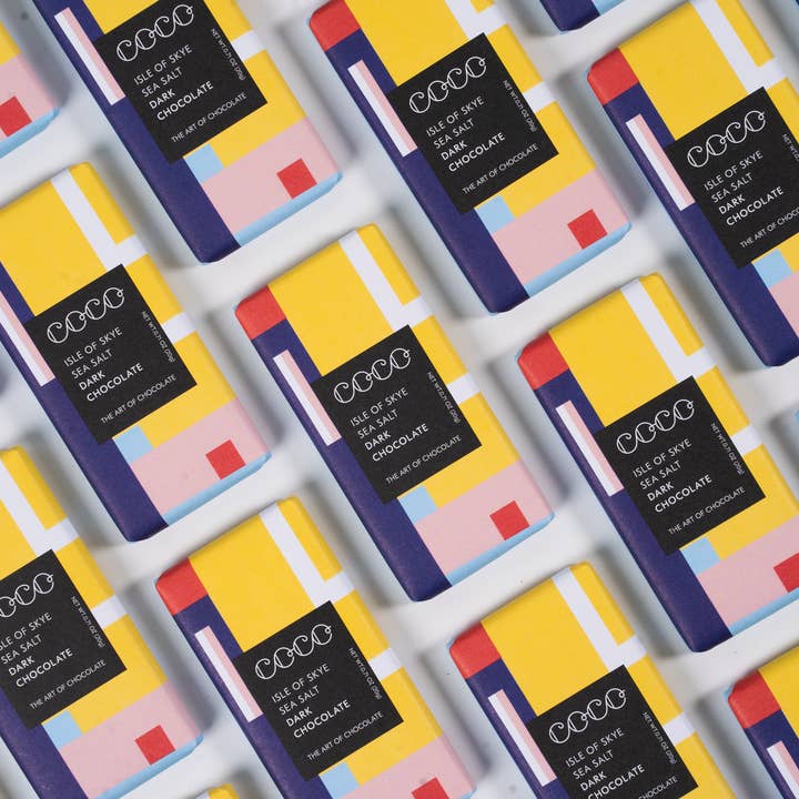 COCO Chocolatier - Wholesale Chocolate Bar - Isle of Skye Sea Salt Dark Mini Chocolate Bar (Pack of 24)