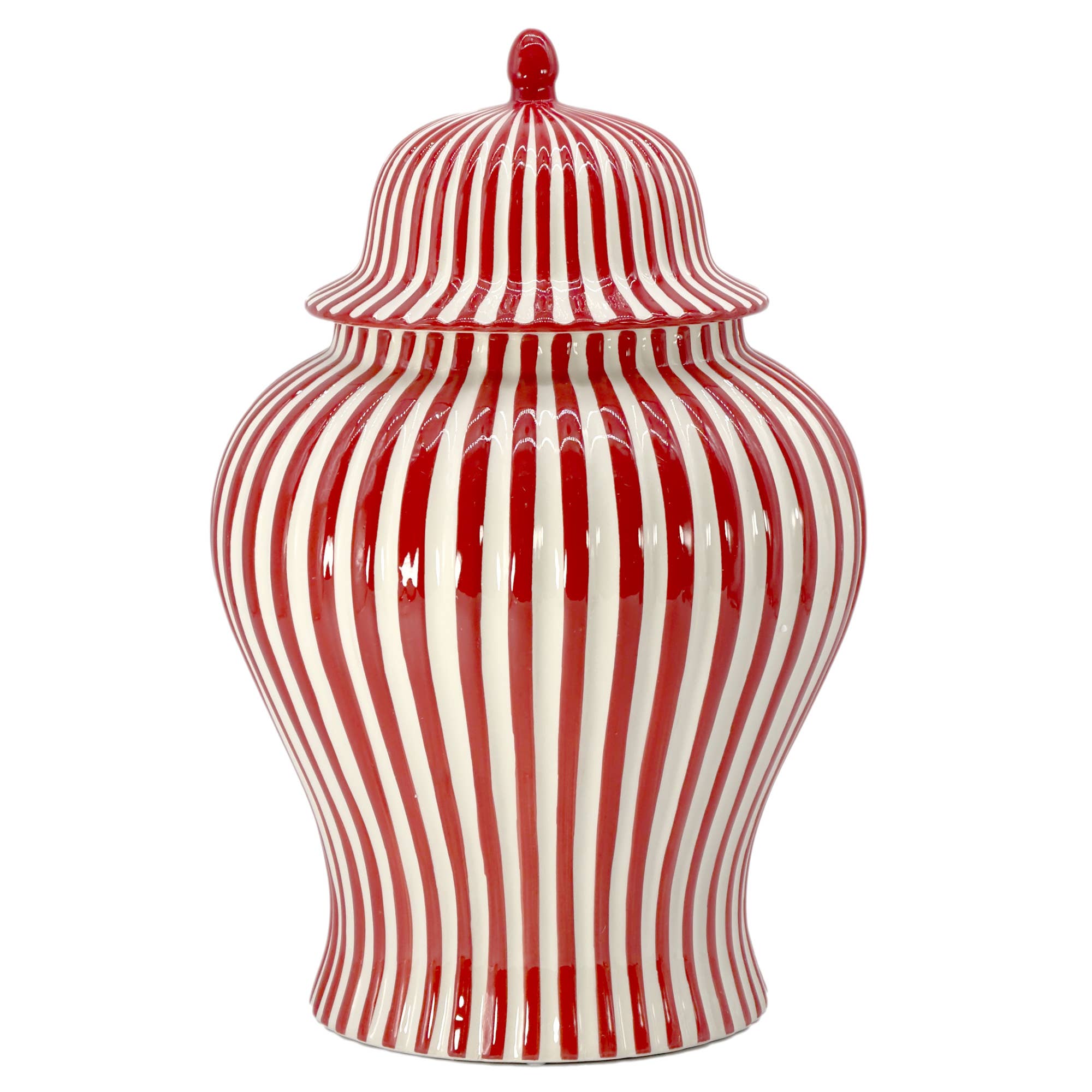 Galt International Company - Wholesale Vase - Candy Cane Striped Ceramic Vase 18"1