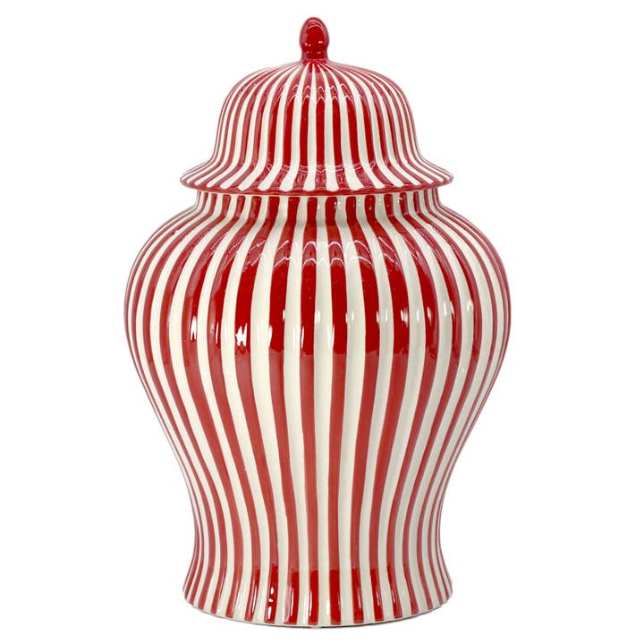Galt International Company - Vente Vases - Vase en céramique rayé Candy Cane 18"9