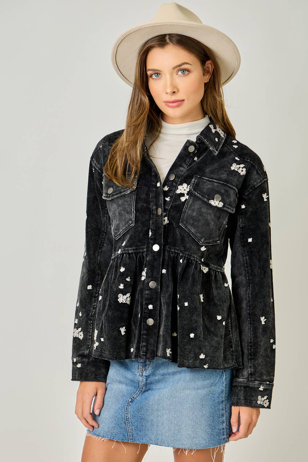 Mystree - Wholesale Jacket - Women's - 61174 Washed Terry Mix Peplum Jacket8