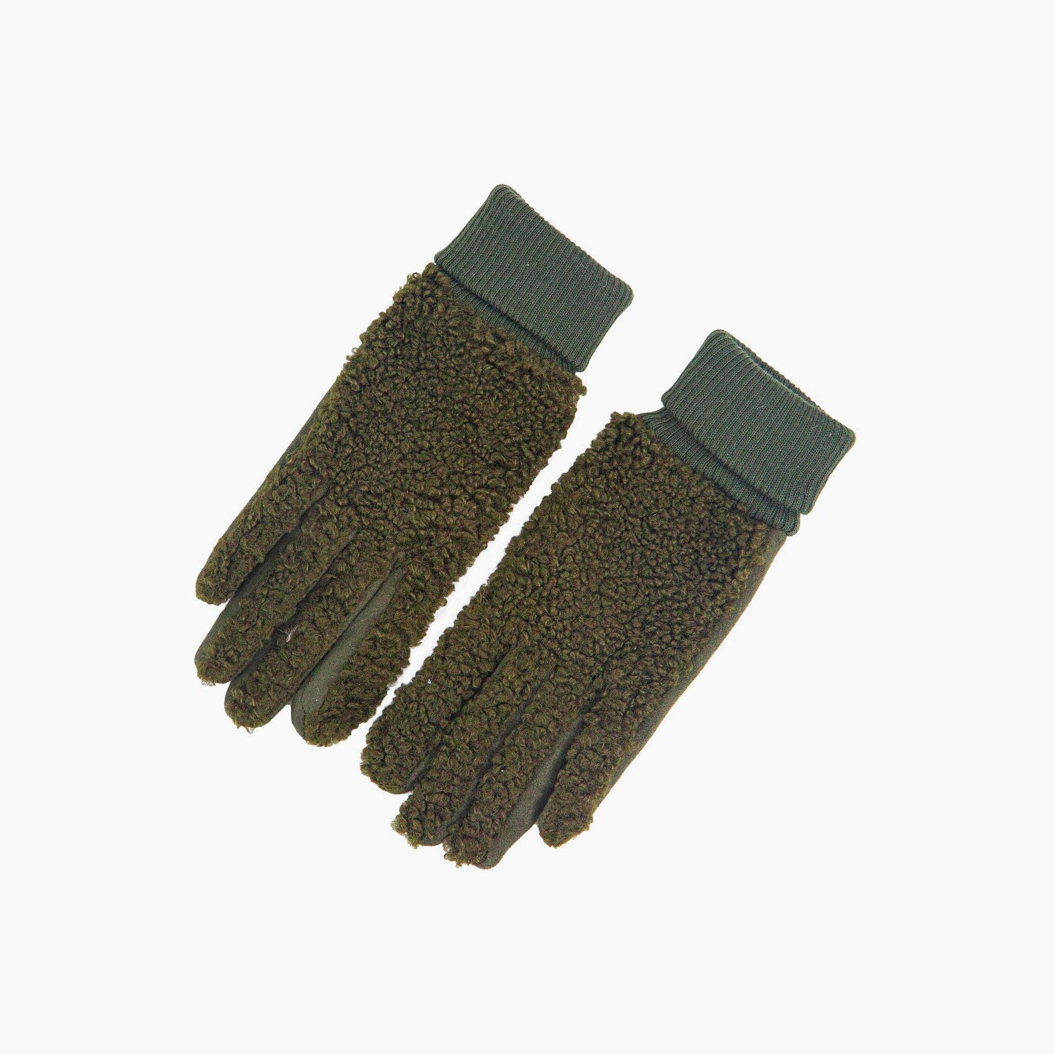 Sarta Accessories – wholesale Gloves – Women's – Winnie Khaki Borg Fleece Gloves1