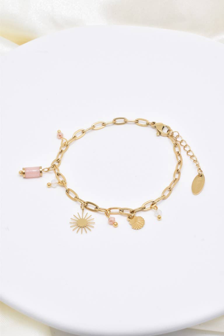 Kapyco - Wholesale Charm/Dangle Bracelet - Stainless steel charm bracelet - BR110336OR-RO1