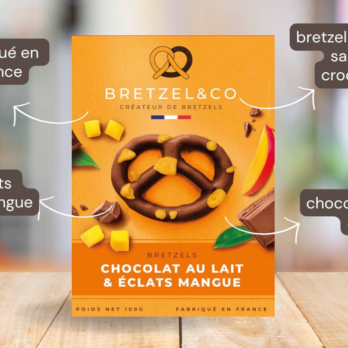 bretzel chocolate con leche - trozos de mango para venta al por mayor de Bretzel&Co