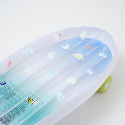 Sunnylife - Wholesale Inflatables - Kids Skateboard Float The Sea Kids Blue-Lime