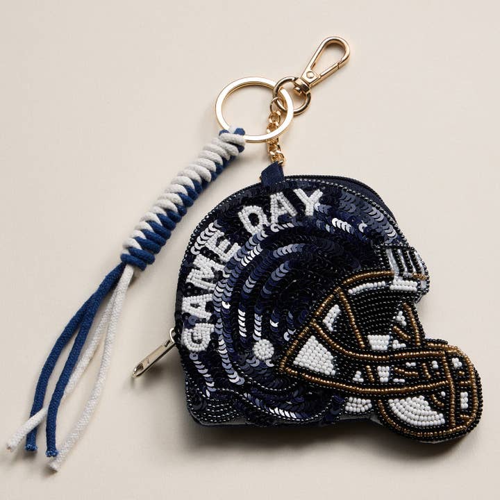 Frem - Wholesale Keychain - Women's - Game Day Beaded Helmet Keychain Pouch – Team Colors13