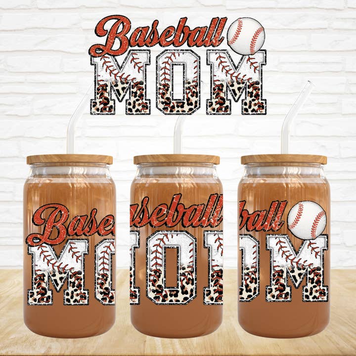 Involucro DTF UV 16oz - Mamma di Baseball Cheetah per la vendita all'ingrosso da parte di Small Biz Shipping Co