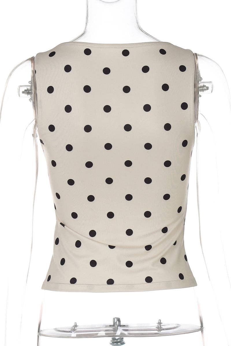 KHAKI Prickig ärmlös linne för wholesale på Faire2